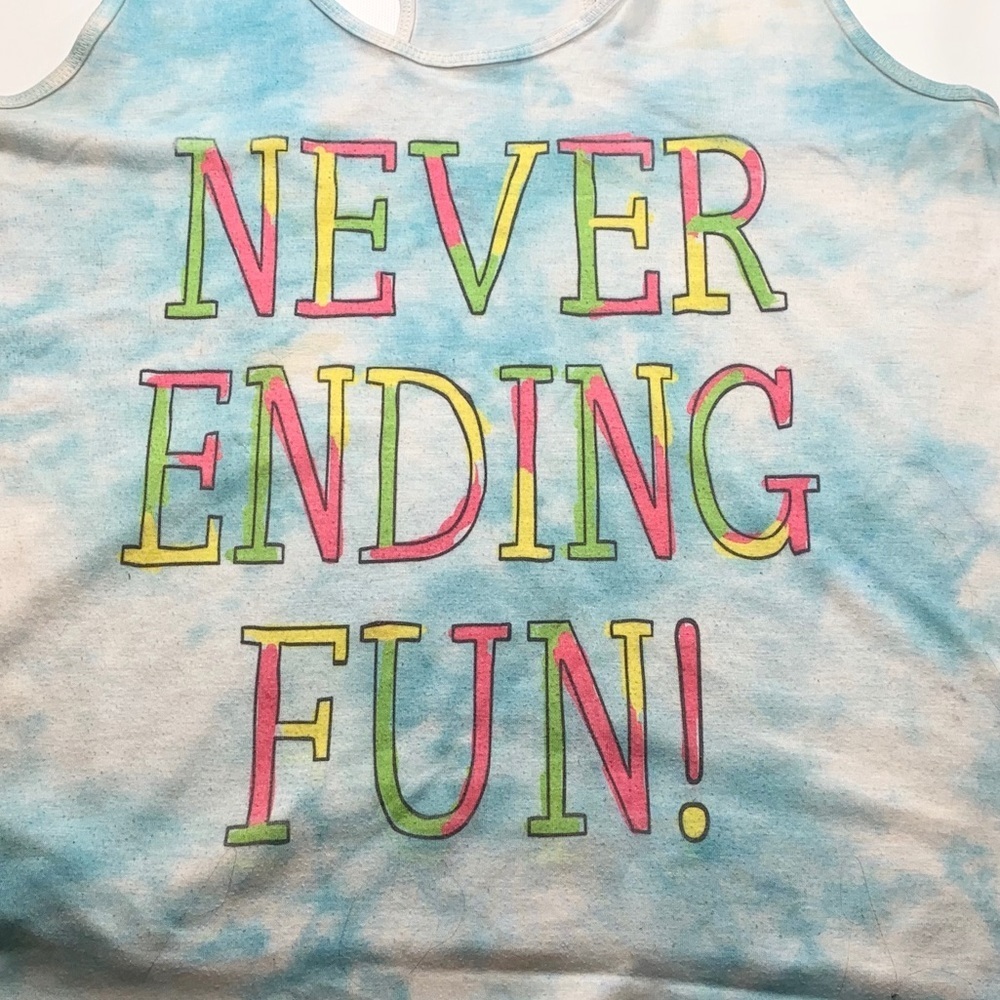 OP | Tie Dye Tank Top Neon Vintage NEVER Ending 90’s 80’s - Picture 6 of 6